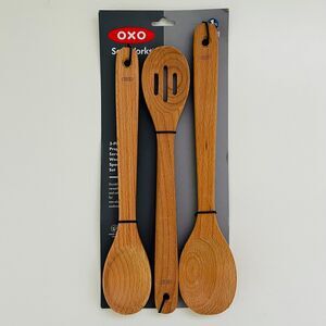 OXO Soft Works 3 Piece Wooden Spoon Set, Prep & Serve